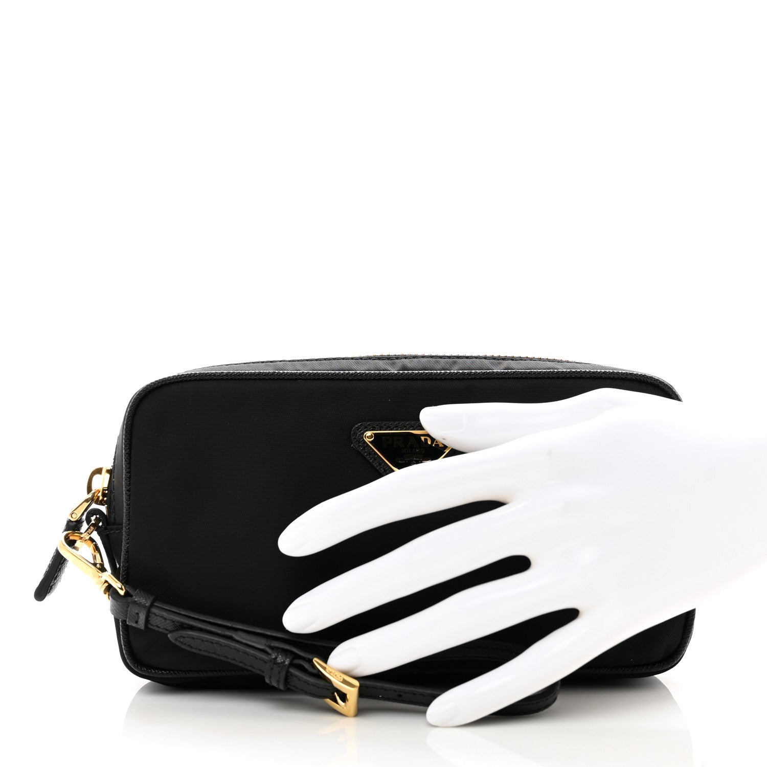 Prada Tessuto Nylon Saffiano Re-Edition 1978 Pouch Black 2 of 6