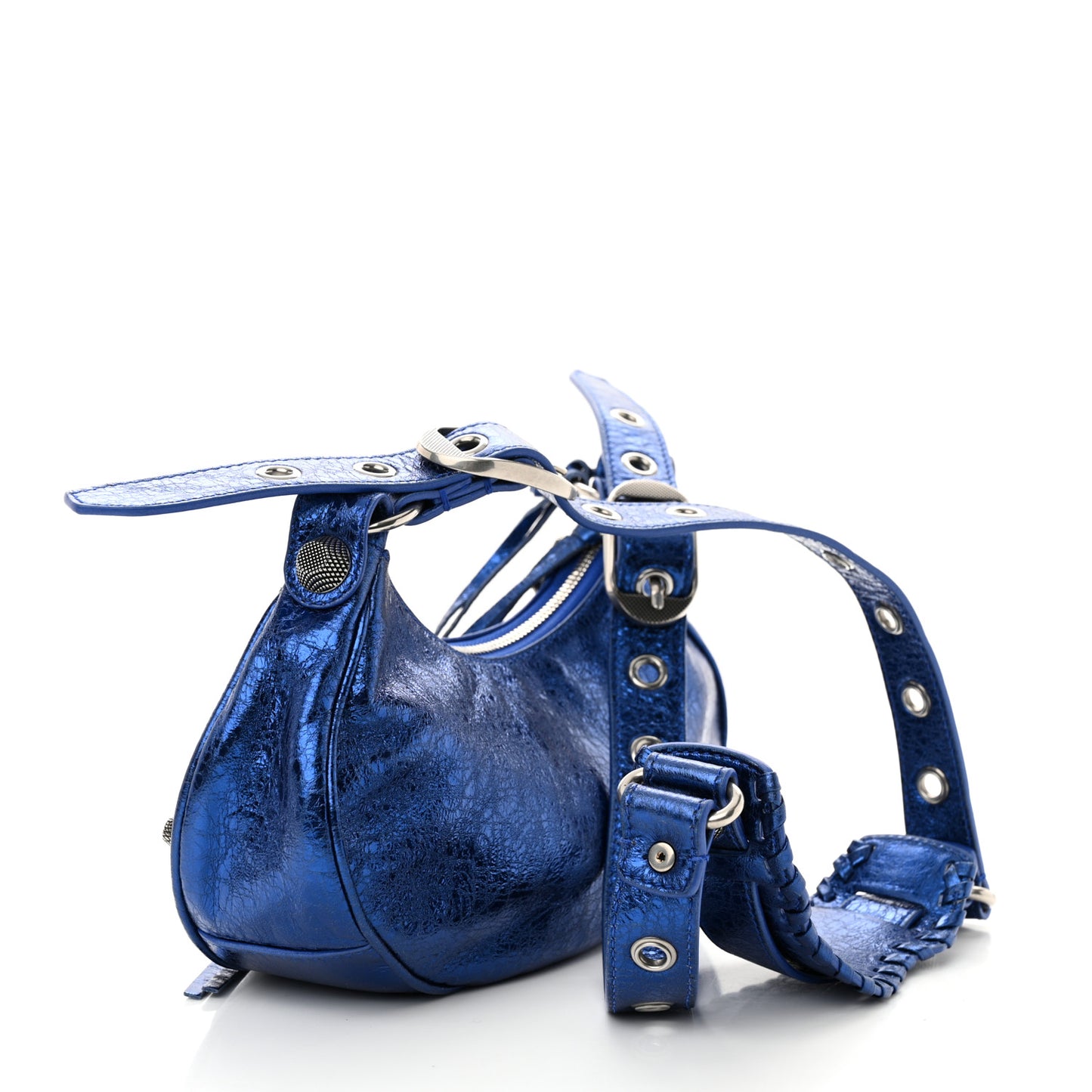 Metallic Arena Agneau Le Cagole Shoulder Bag XS Blue