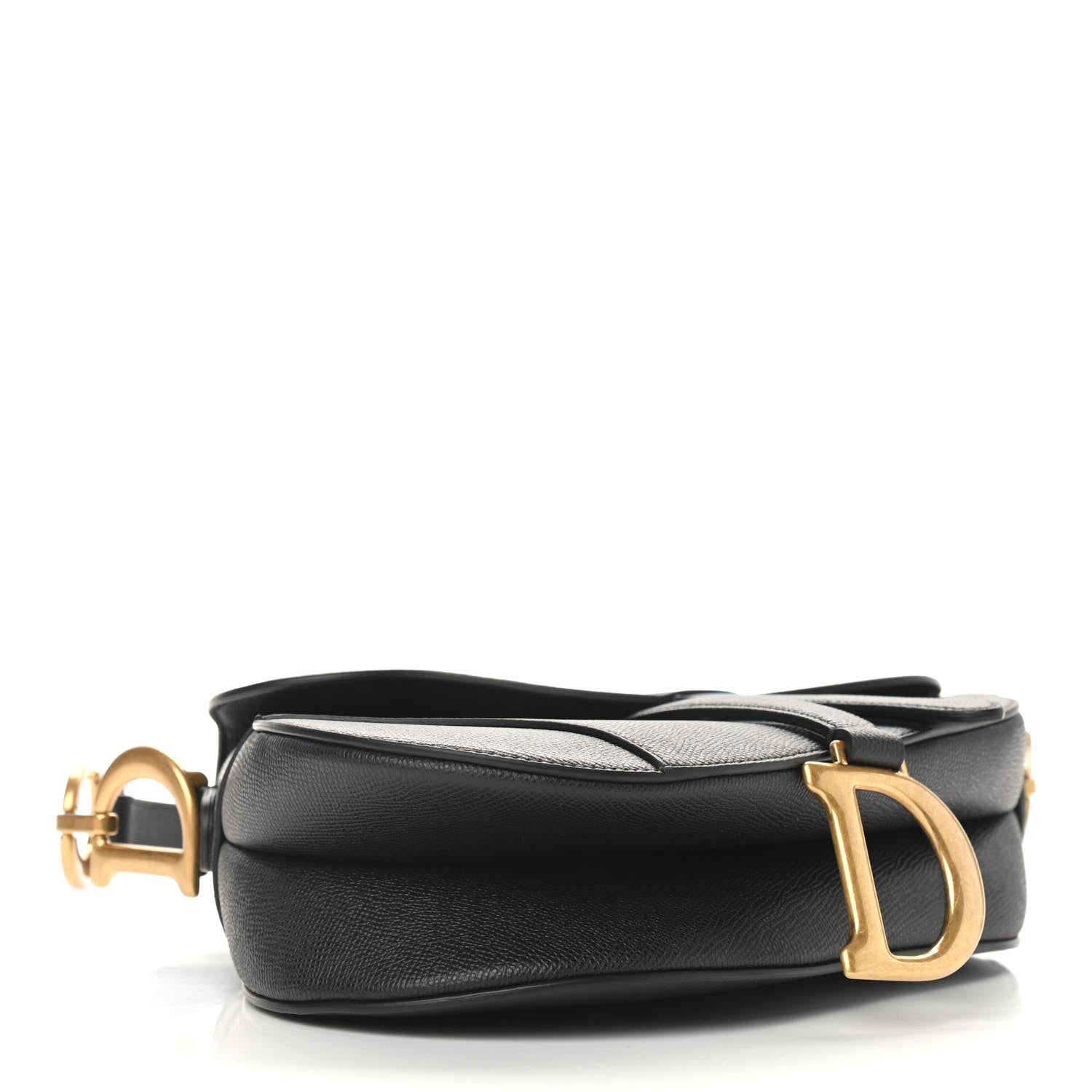 Christian Dior Grained Calfskin Saddle Bag Black 4 of 9