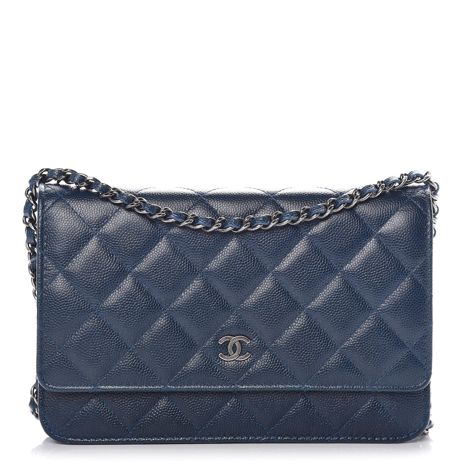 Chanel Caviar Quilted Wallet On Chain WOC Blue 1 of 10