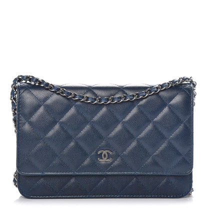 Chanel Caviar Quilted Wallet On Chain WOC Blue 1 of 10