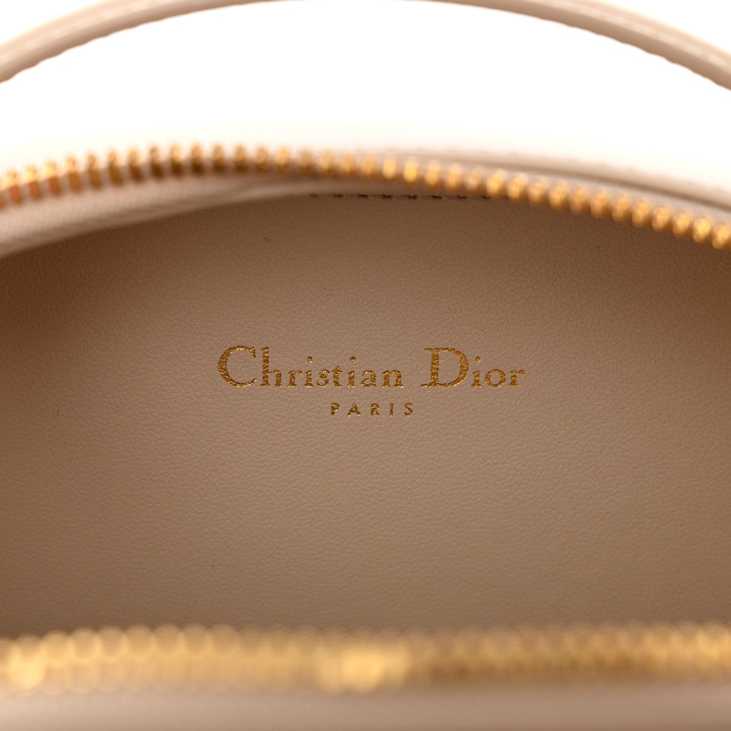 Calfskin CD Signature Oval Crossbody Camera Bag Beige