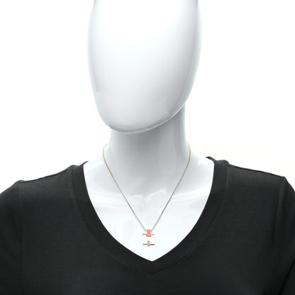 Hermes Gold Plated Lacquered Eileen Pendant Necklace Orange Fonce 4 of 12