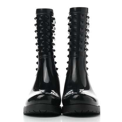 Valentino Garavani Rubber Rockstud Rain Boots 37 Black 2 of 9
