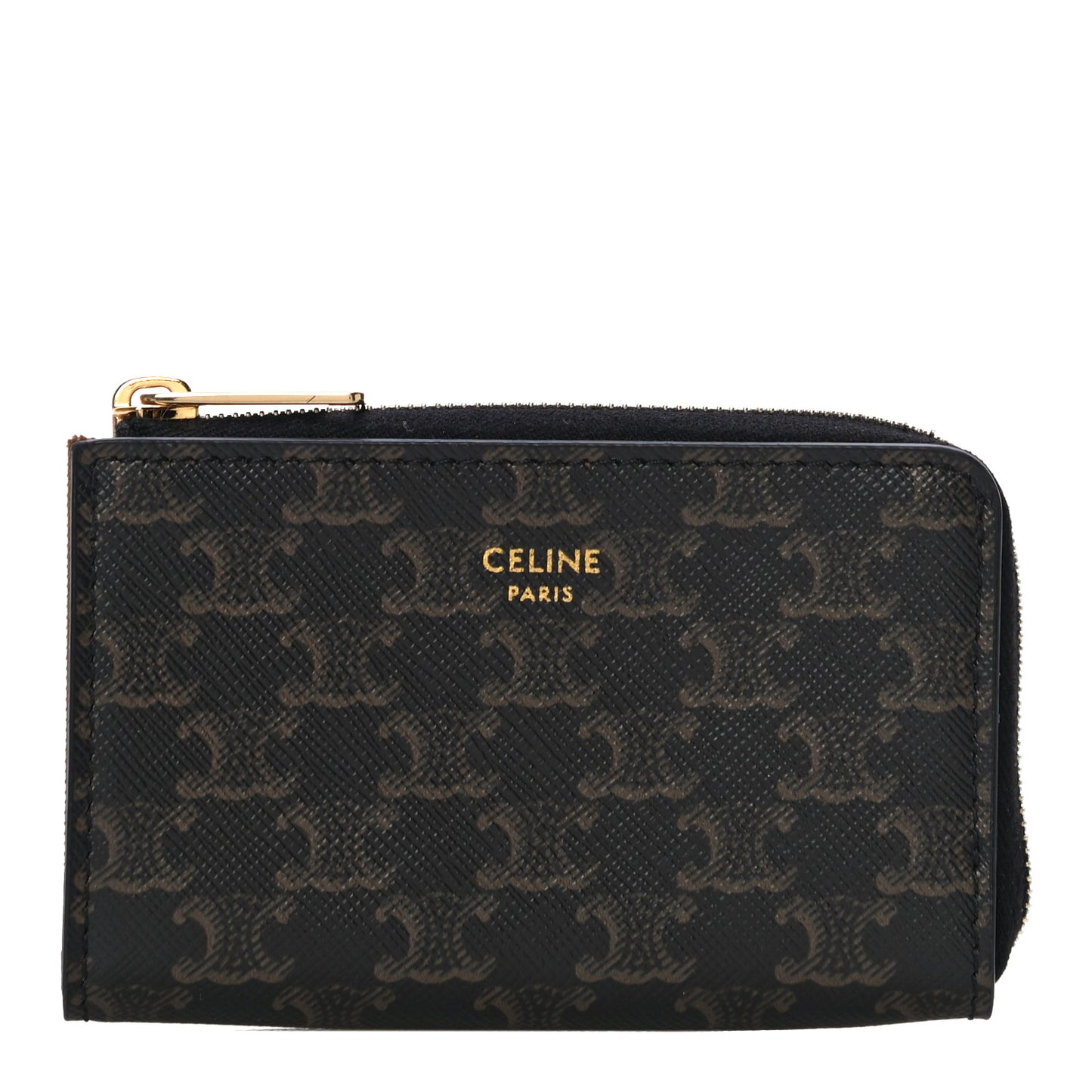 Triomphe Canvas Zipped Coin Purse Black