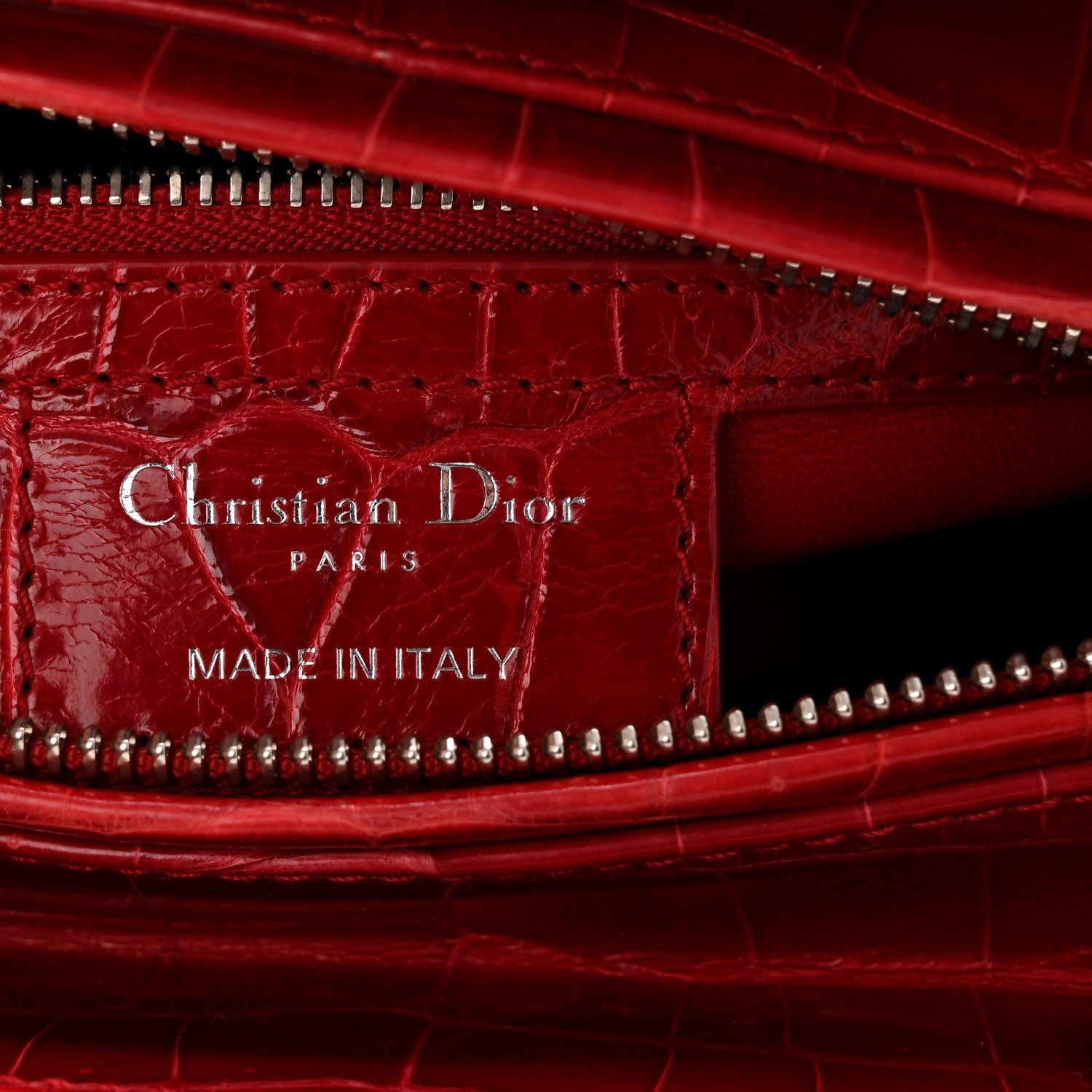 Christian Dior Alligator Medium Lady Dior Red 6 of 10