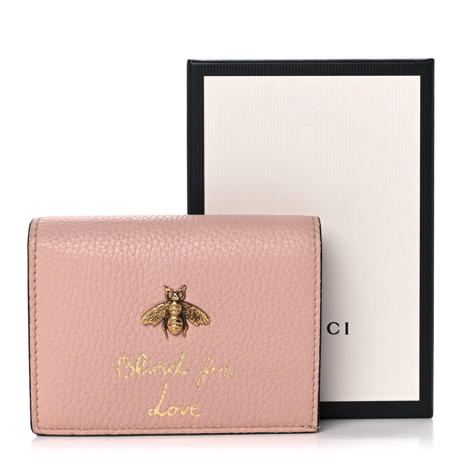Gucci Cellarius Calfskin Blind for Love Animalier Card Case Perfect Pink 11 of 11