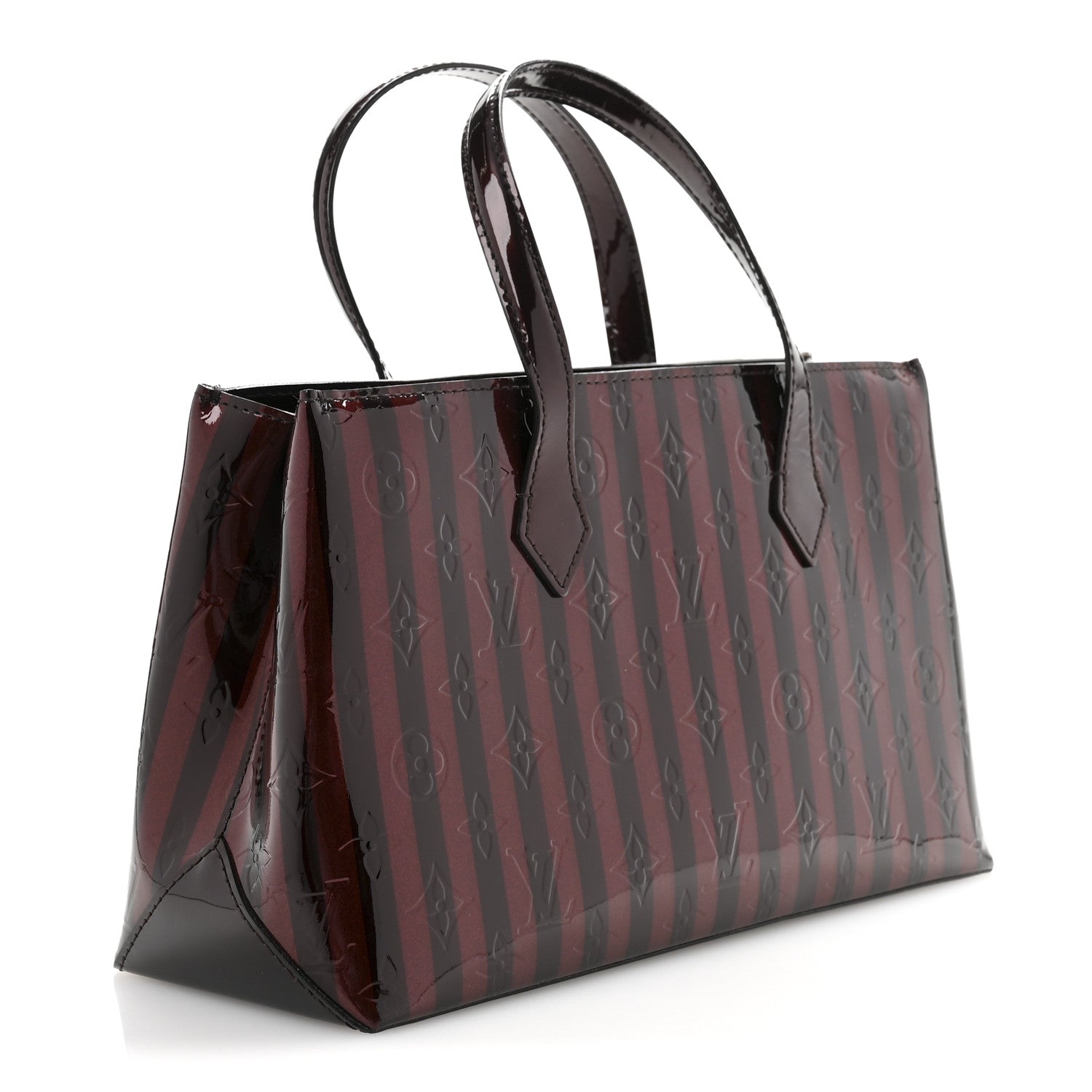 Louis Vuitton Vernis Rayures Wilshire PM  Amarante 3 of 11