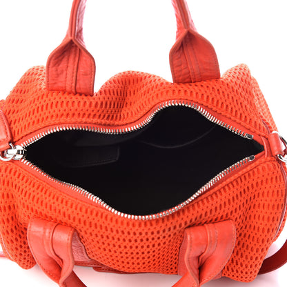 Alexander Wang Pebbled Lambskin Woven Rocco Red Silver Hardware 5 of 11