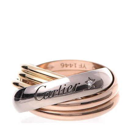 Cartier 18K Pink Yellow White Gold Diamond Trinity 6 Band Ring 55 7 1 of 5