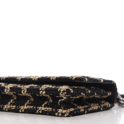 Chanel Tweed Quilted Chanel 19 Wallet On Chain WOC Black Beige 7 of 12