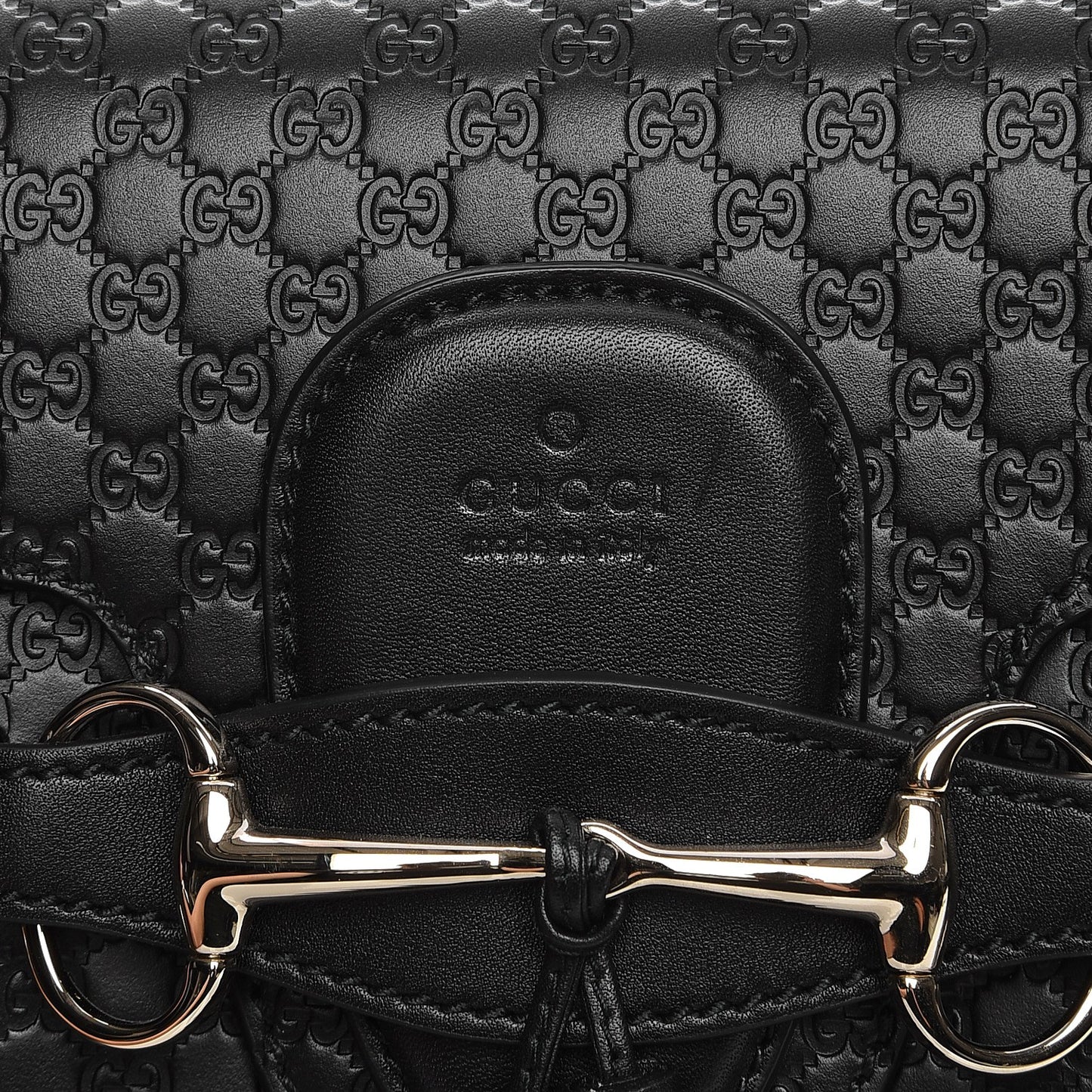 Microguccissima Medium Emily Chain Shoulder Bag Black