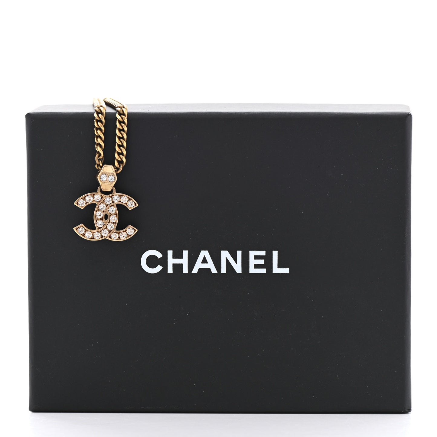Crystal CC Pendant Necklace Gold