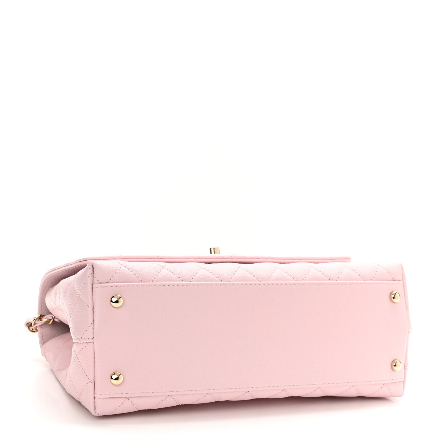 Caviar Quilted Small Coco Handle Flap Light Pink