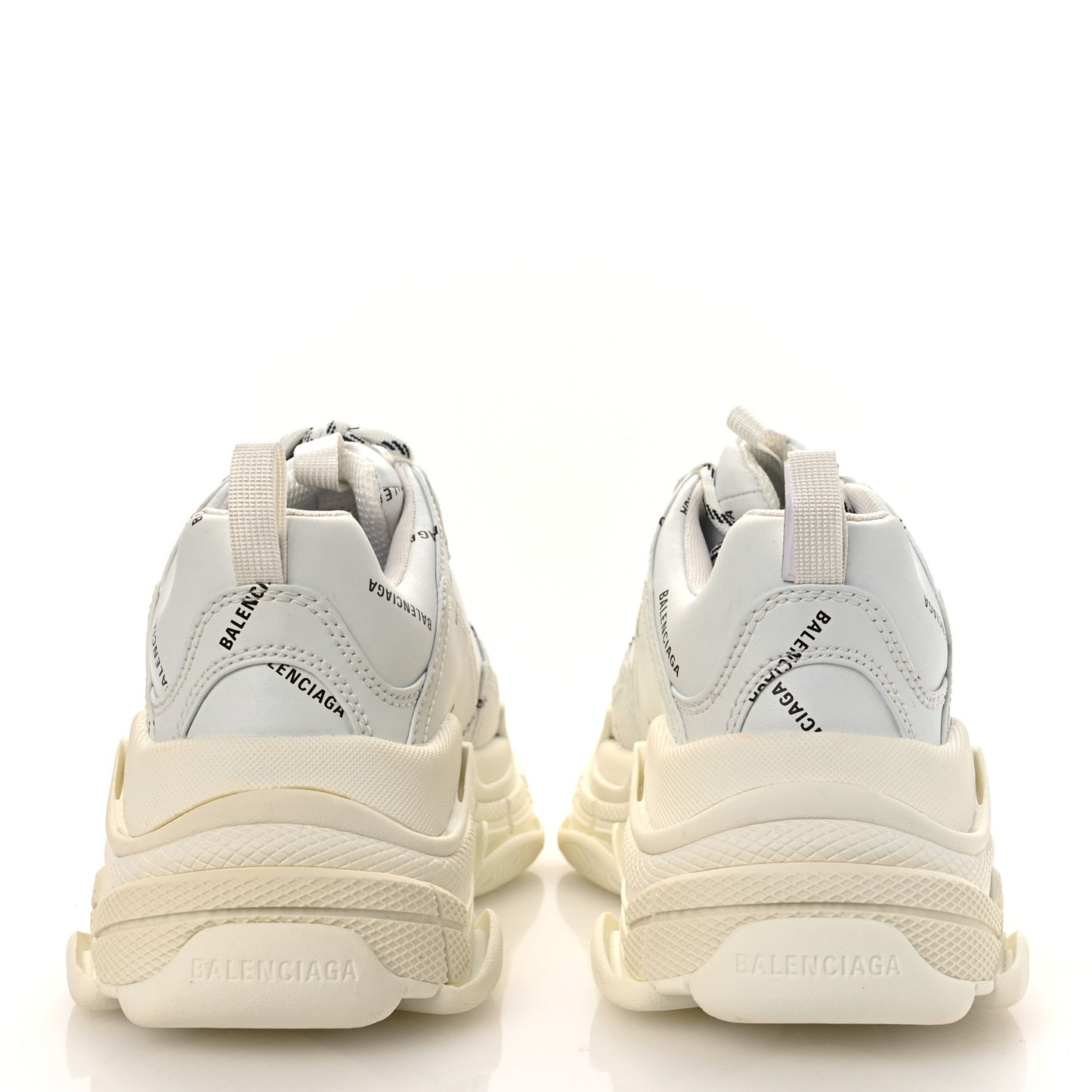 Technical Fabric Allover Logo Womens Triple S Sneakers 39 White Black