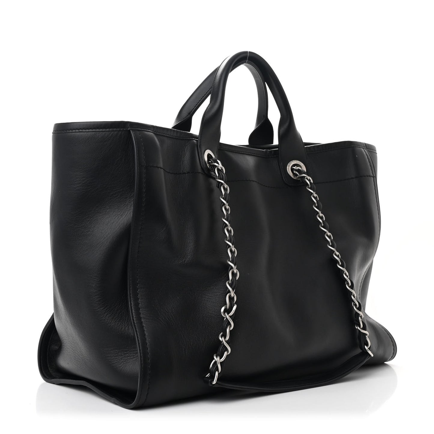 Calfskin Medium Deauville Tote Black