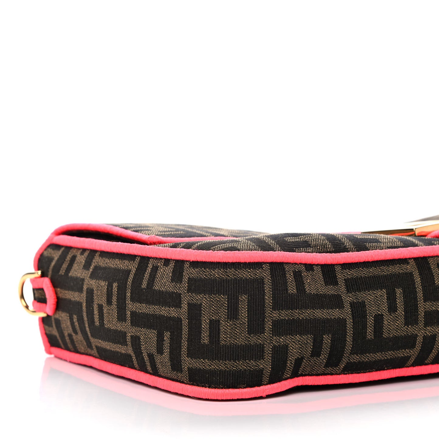 Fabric Jacquard FF 1974 Large Baguette Tobacco Moro Fuxia Fluo