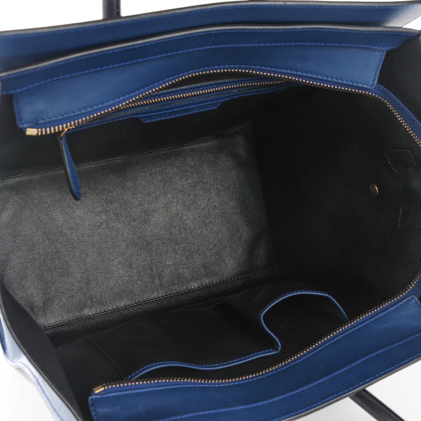 Smooth Calfskin Mini Bi Color Luggage Ocean Blue