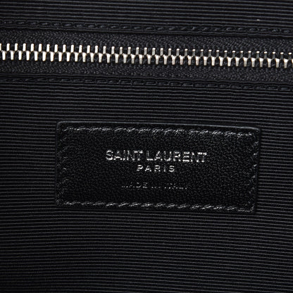 Saint Laurent Grain De Poudre Mixed Matelasse Large Triquilt Monogram Satchel Nude Powder 8 of 9
