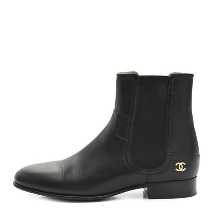 Chanel Calfskin Elastic Short Boots 36.5 Black 1 of 7