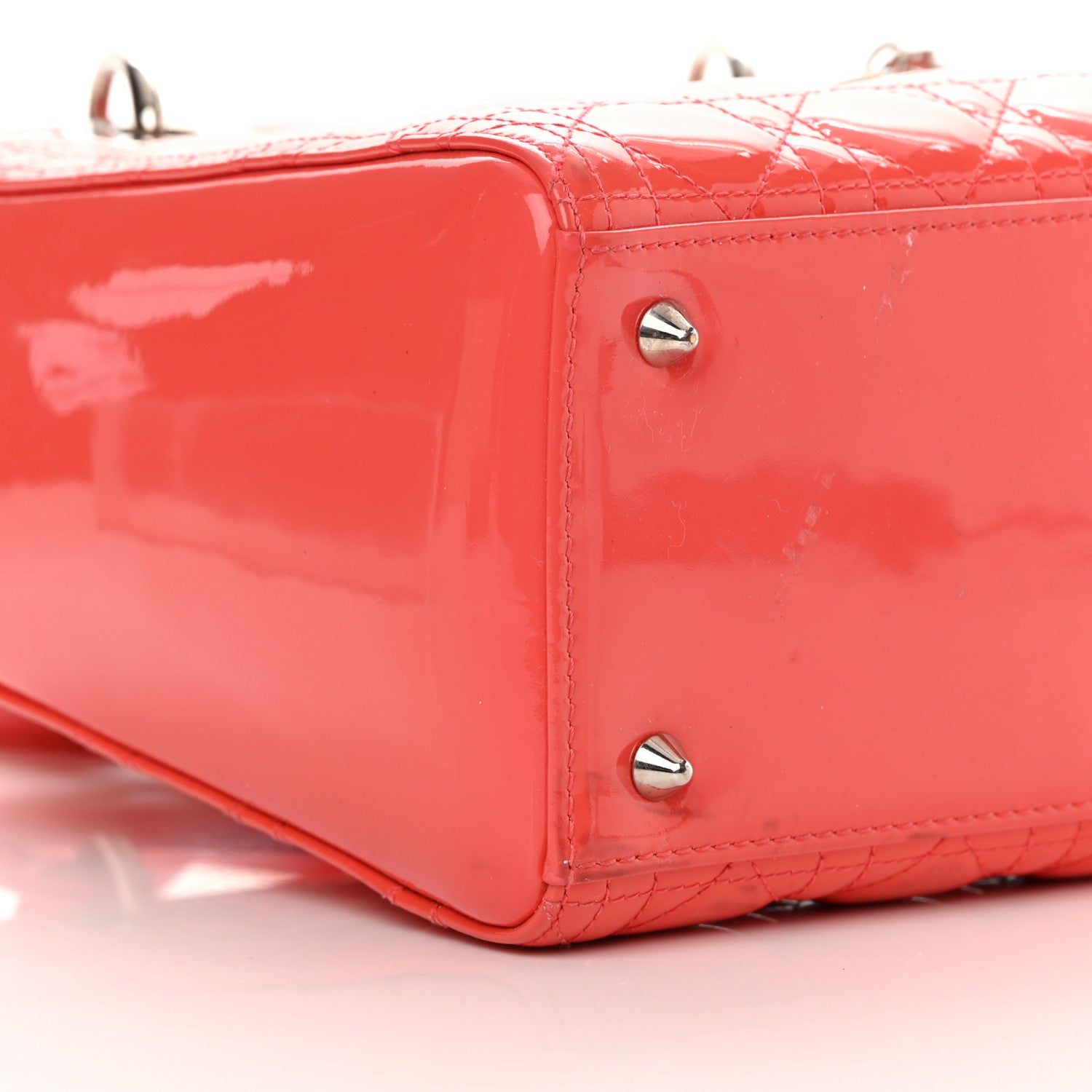 Christian Dior Patent Cannage Medium Lady Dior Fuchsia 9 of 18