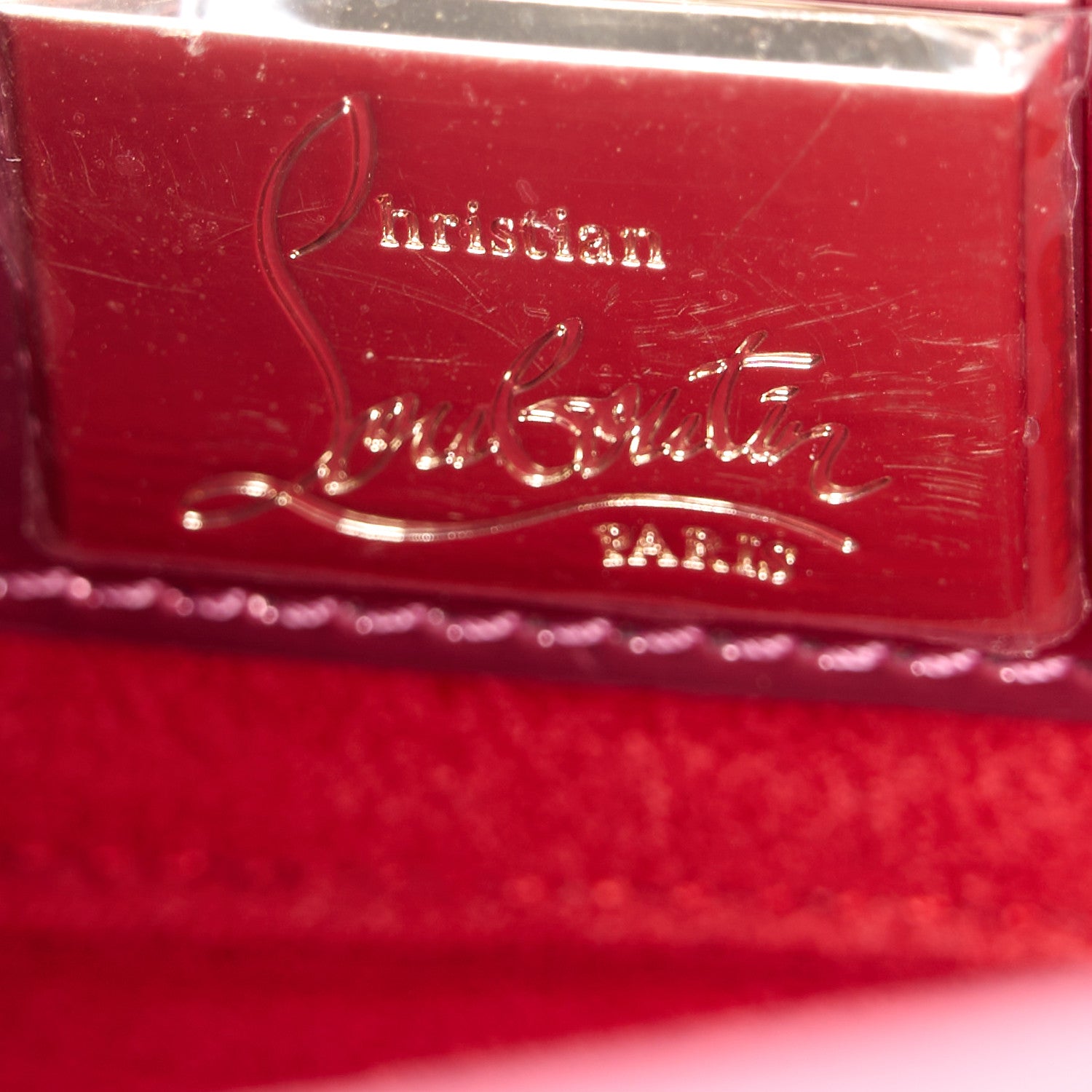 Christian Louboutin Specchio Patent Embossed Spikes Sweety Charity NV Crossbody Bag Cassis 7 of 11