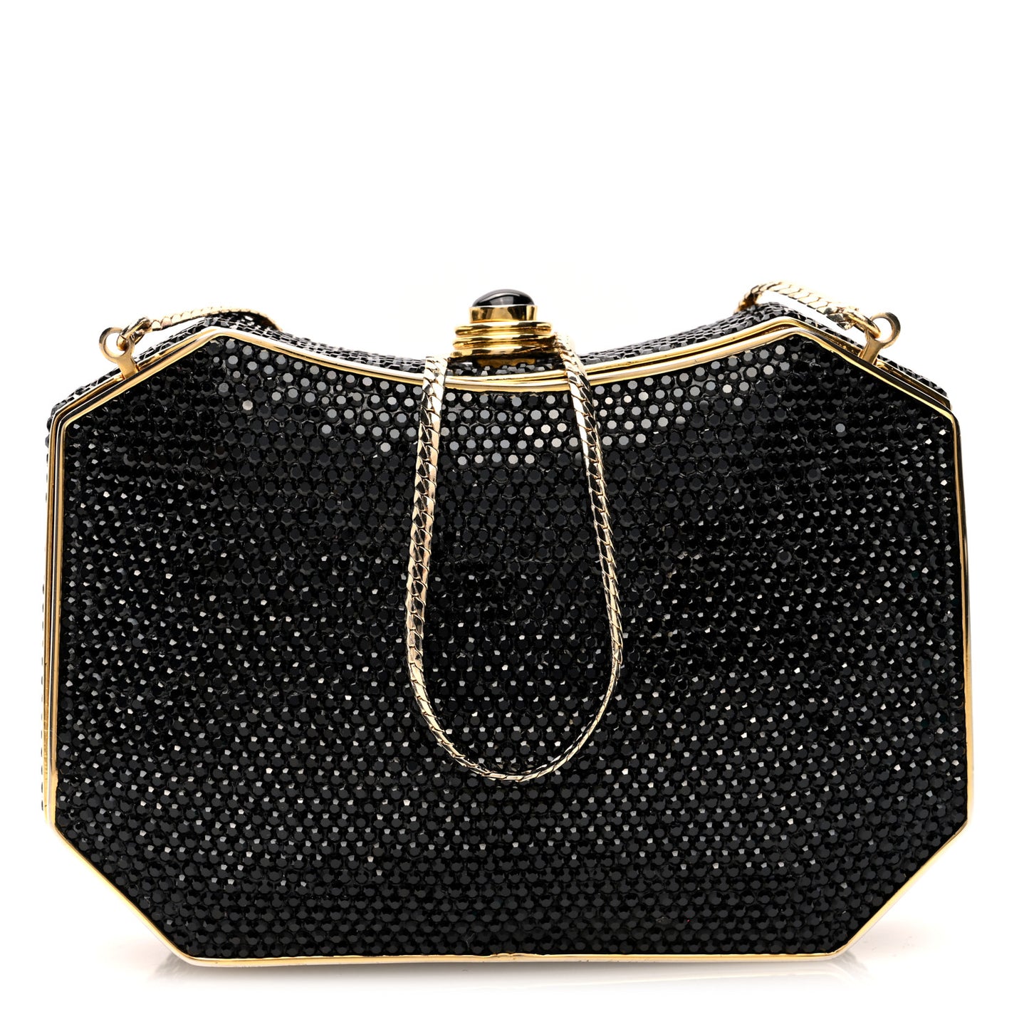 Swarovski Crystal Minaudiere Clutch Black