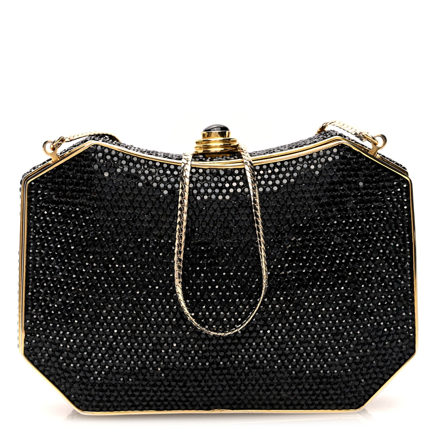 Judith Leiber Swarovski Crystal Minaudiere Clutch Black 1 of 10