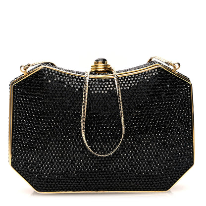 Judith Leiber Swarovski Crystal Minaudiere Clutch Black 1 of 10