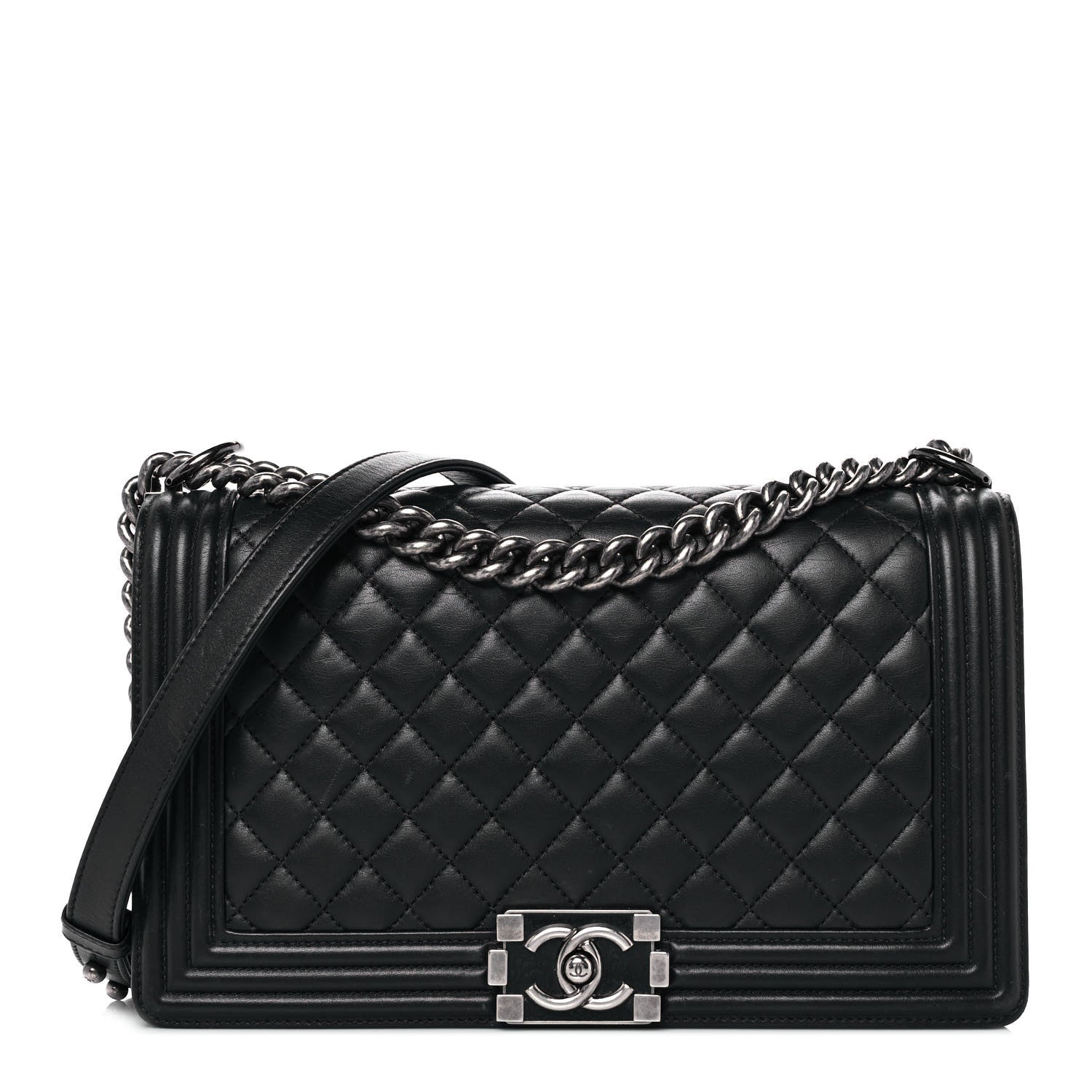 Chanel Calfskin Quilted New Medium Boy Flap Black 1 of 8