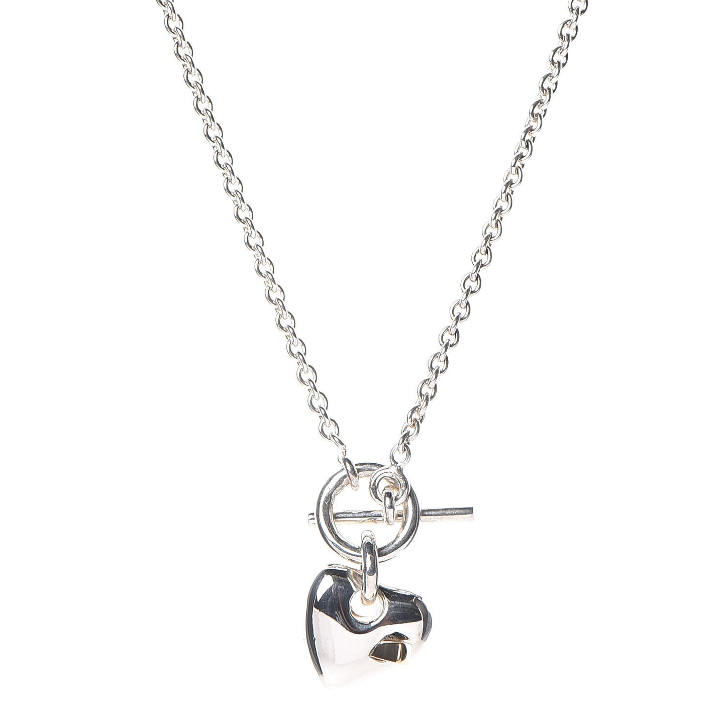 Sterling Silver 18K Yellow Gold Stabbed Heart Pendant Necklace