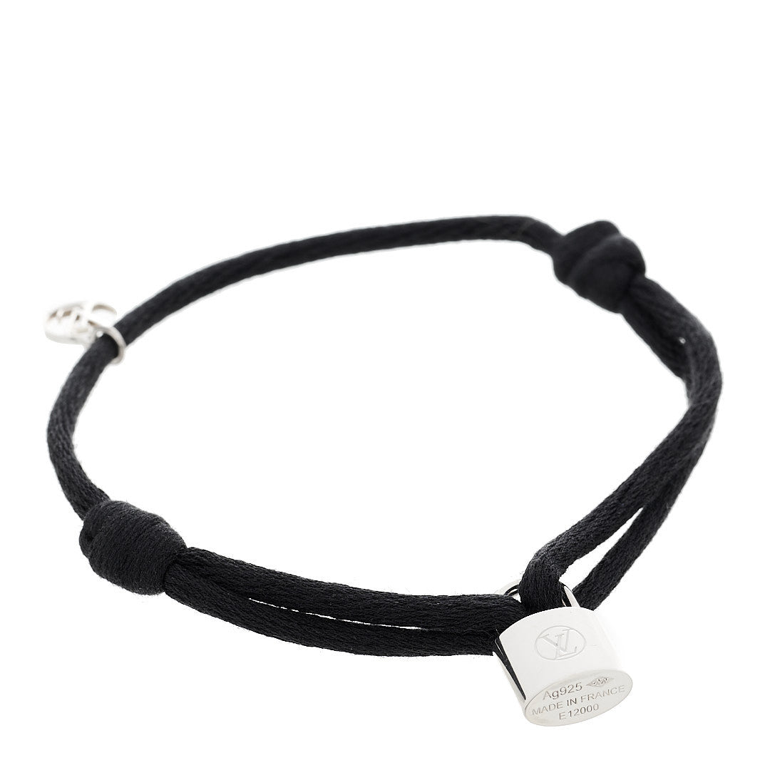 Louis Vuitton Sterling Silver Cotton Lockit X Doudou Louis Bracelet Black 1 of 5