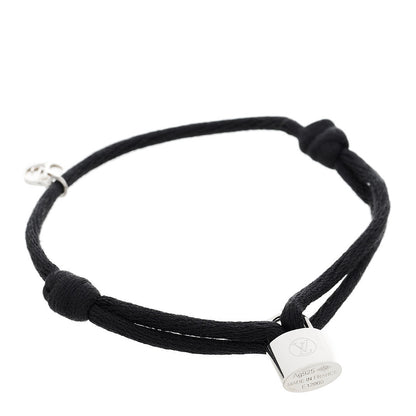 Louis Vuitton Sterling Silver Cotton Lockit X Doudou Louis Bracelet Black 1 of 5