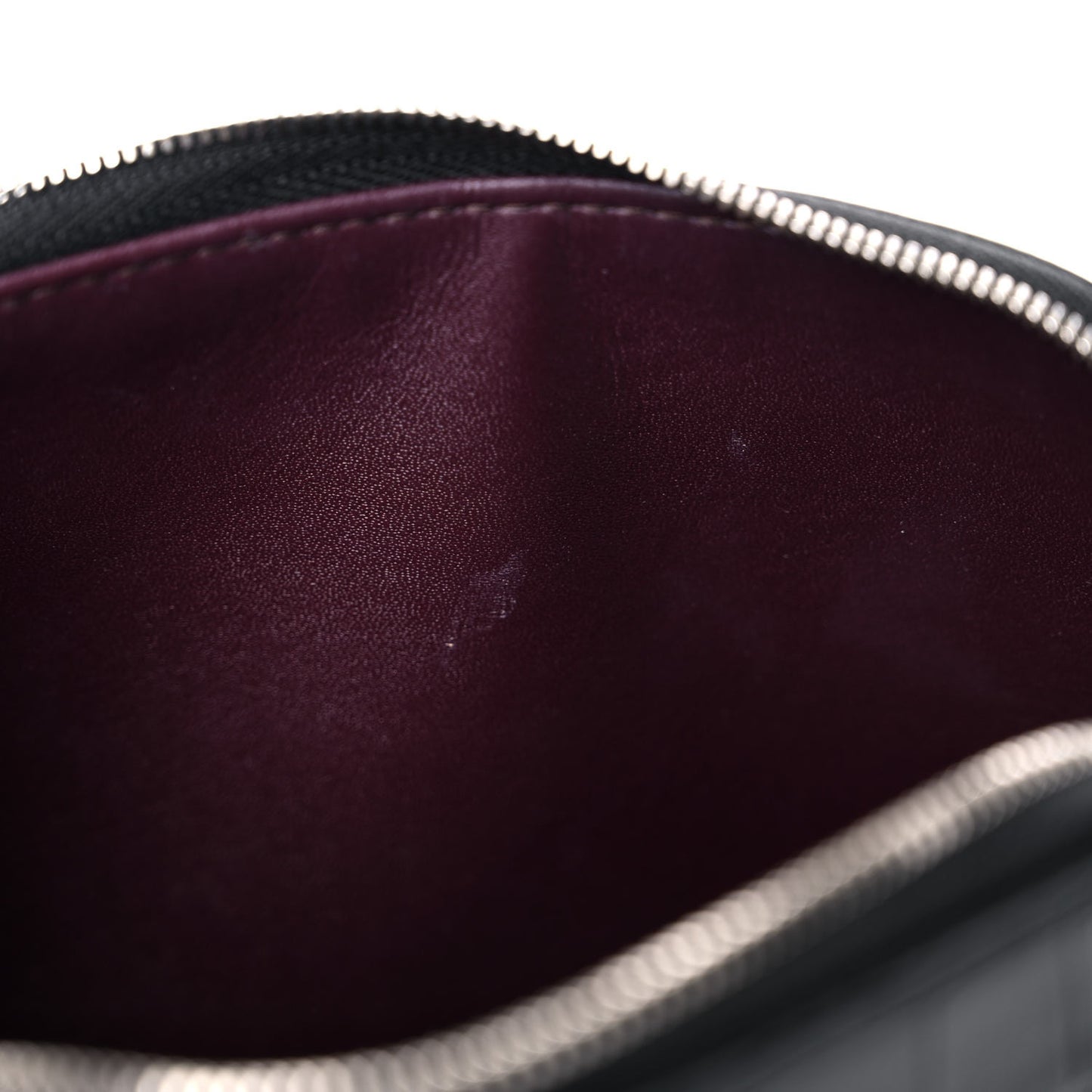 Crocodile Embossed Calfskin Cosmetic Pouch Black
