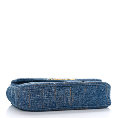 Celine Denim Matelasse Chain Shoulder Bag Blue 4 of 8