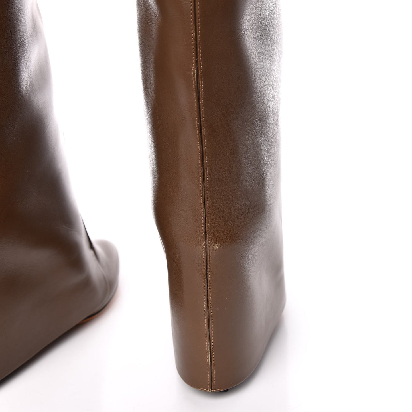 Calfskin Shark Look Over The Knee Boots 37 Kaky