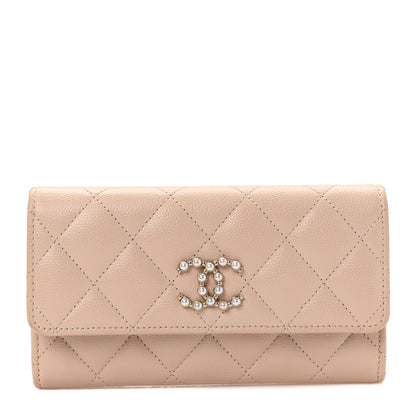Chanel Caviar Pearl Quilted Coco Candy Wallet Beige 1 of 8