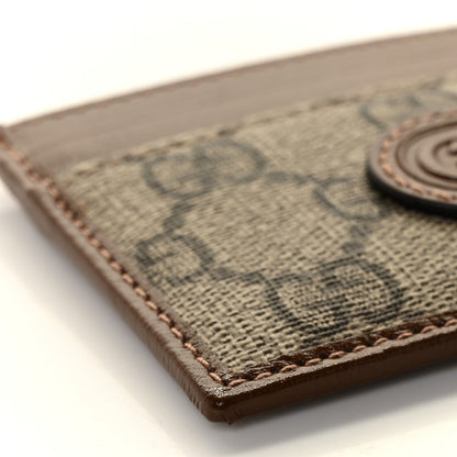 Gucci GG Supreme Monogram Azalea Calfskin Retro Interlocking G Card Holder Beige Ebony Brown Sugar 7 of 9