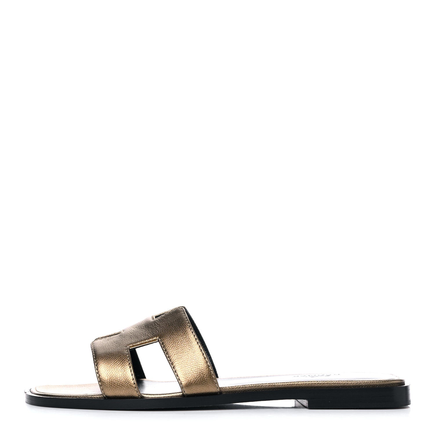 Hermes Metallic Epsom Oran Sandals 36 Vert Bronze 1 of 10