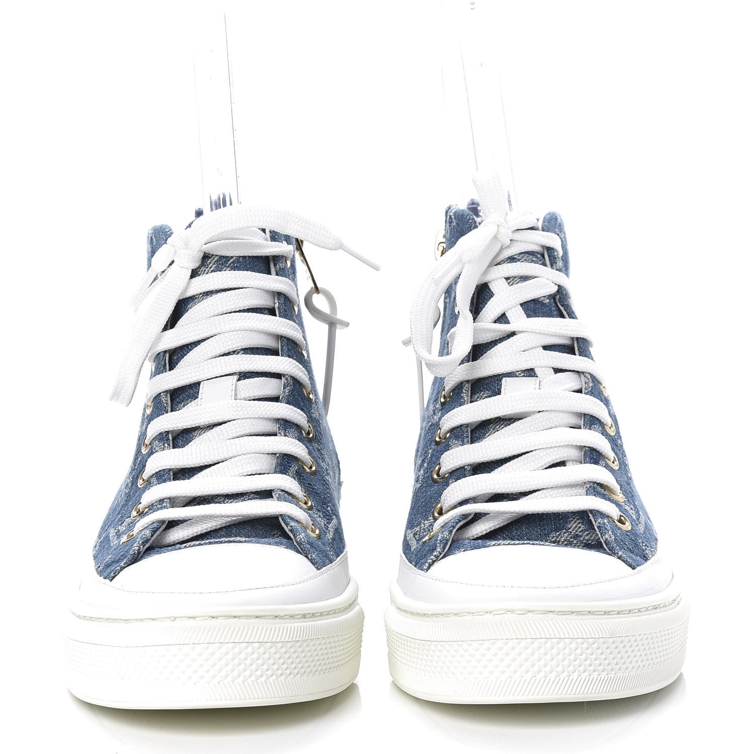 Louis Vuitton Denim Monogram Stellar Sneaker Boots 36 Bleu Jeans Blue 2 of 9