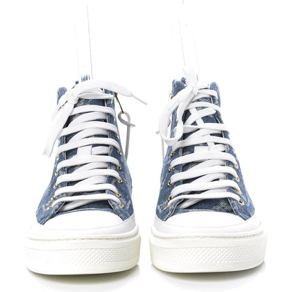 Louis Vuitton Denim Monogram Stellar Sneaker Boots 36 Bleu Jeans Blue 2 of 9
