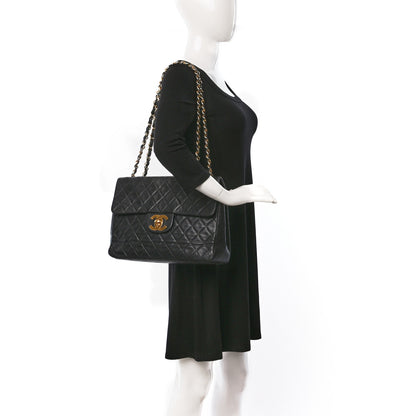 Chanel Lambskin Quilted XL Jumbo Single Flap Black 2 of 10