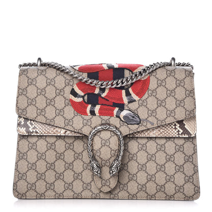 Gucci GG Supreme Monogram Kingsnake Embroidered Medium Dionysus Shoulder Bag Beige 1 of 15