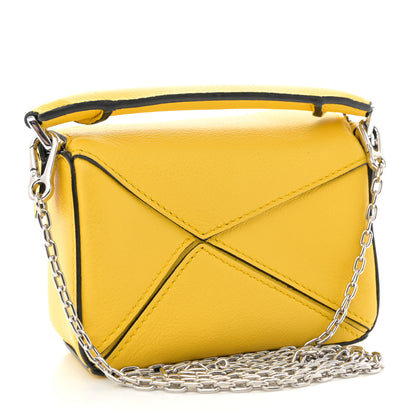 Loewe Calfskin Nano Puzzle Bag Yellow 3 of 12