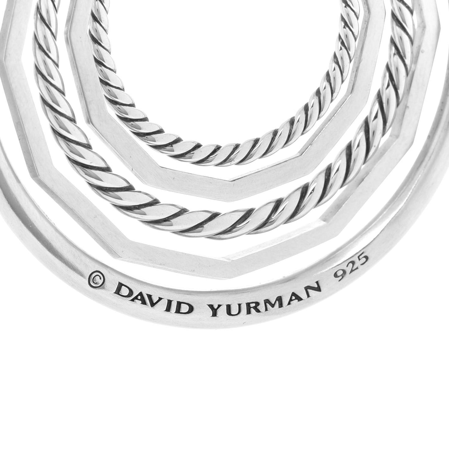 Sterling Silver Diamond Large Stax Pendant Necklace