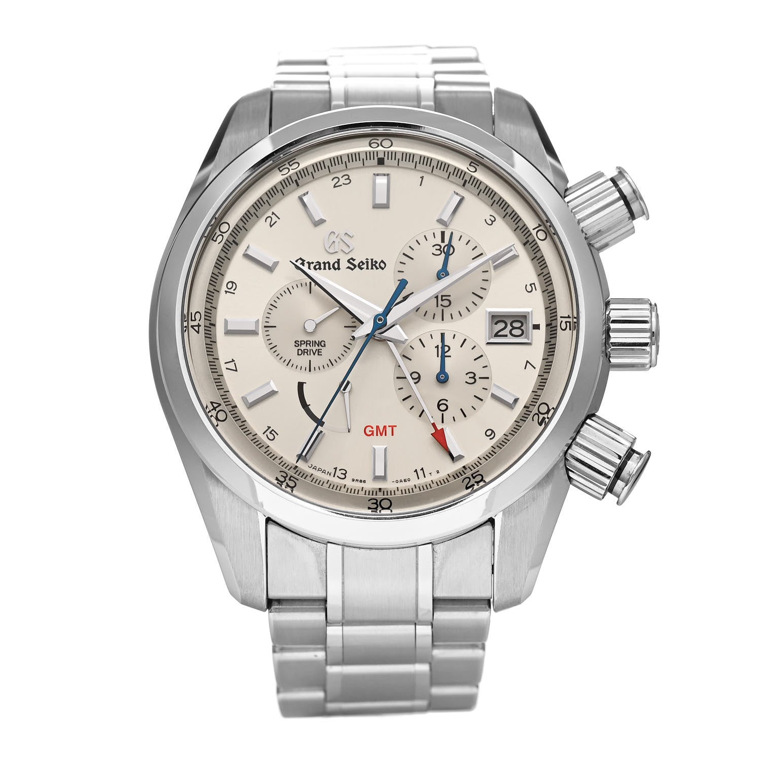 Grand Seiko Stainless Steel 43.5mm Spring Drive Chronograph GMT Automatic Watch SBGC201 1 of 4