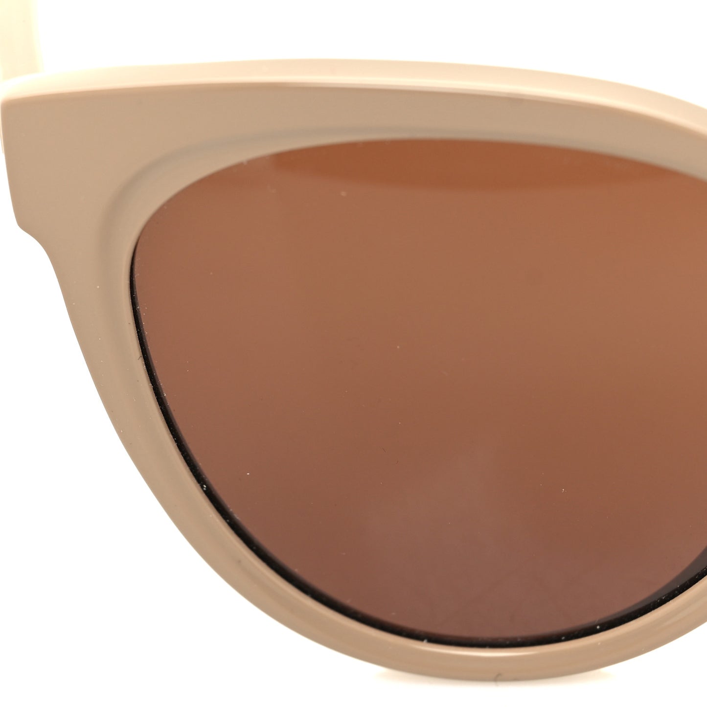 Acetate Round Cat Eye Sunglasses Beige