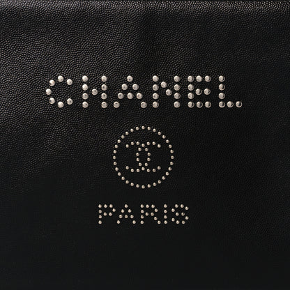 Chanel Caviar Studded Medium Deauville Pouch Black 8 of 11
