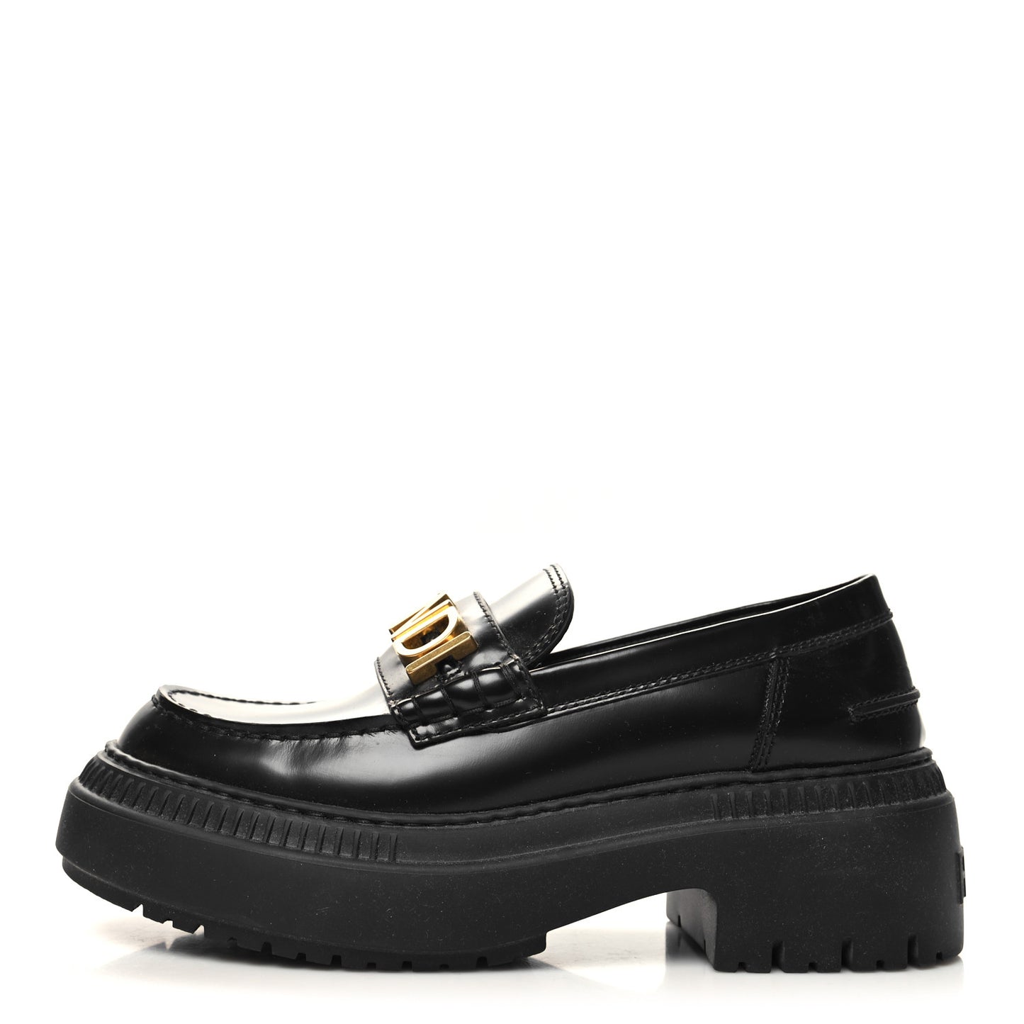 Vitello Abrasivato Fendigraphy 50mm Loafers 37 Black