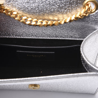 Saint Laurent Metallic Calfskin Small Classic Monogram Kate Satchel Pale Gold 7 of 8